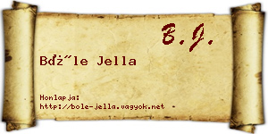 Bőle Jella névjegykártya